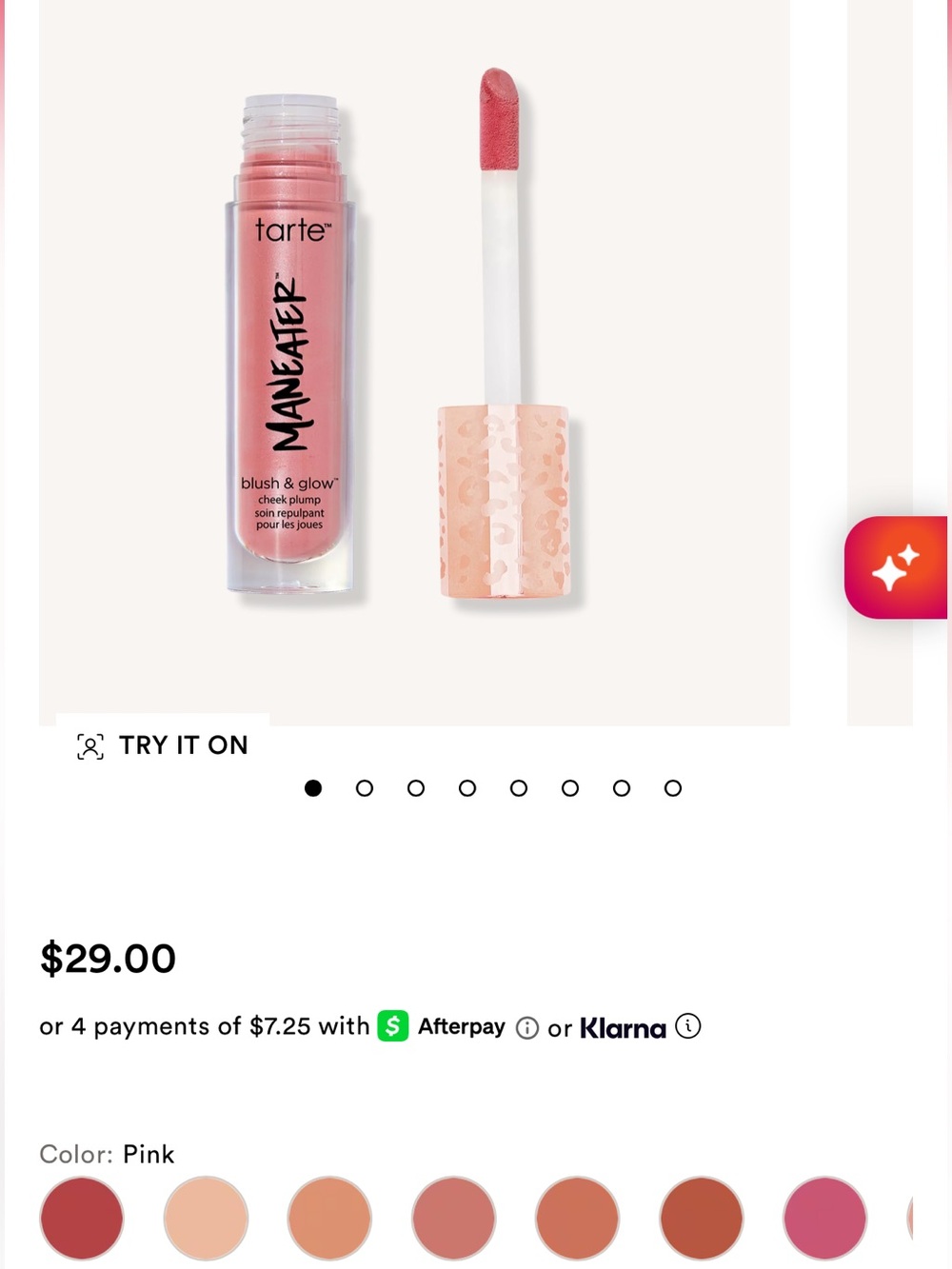 Tarte Maneater satin blush 2 for $45